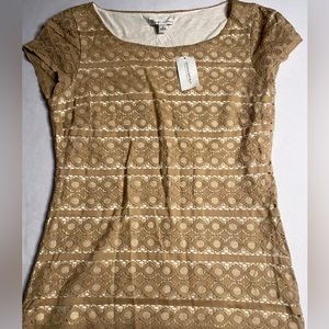 Banana Republic Beige and White Blouse